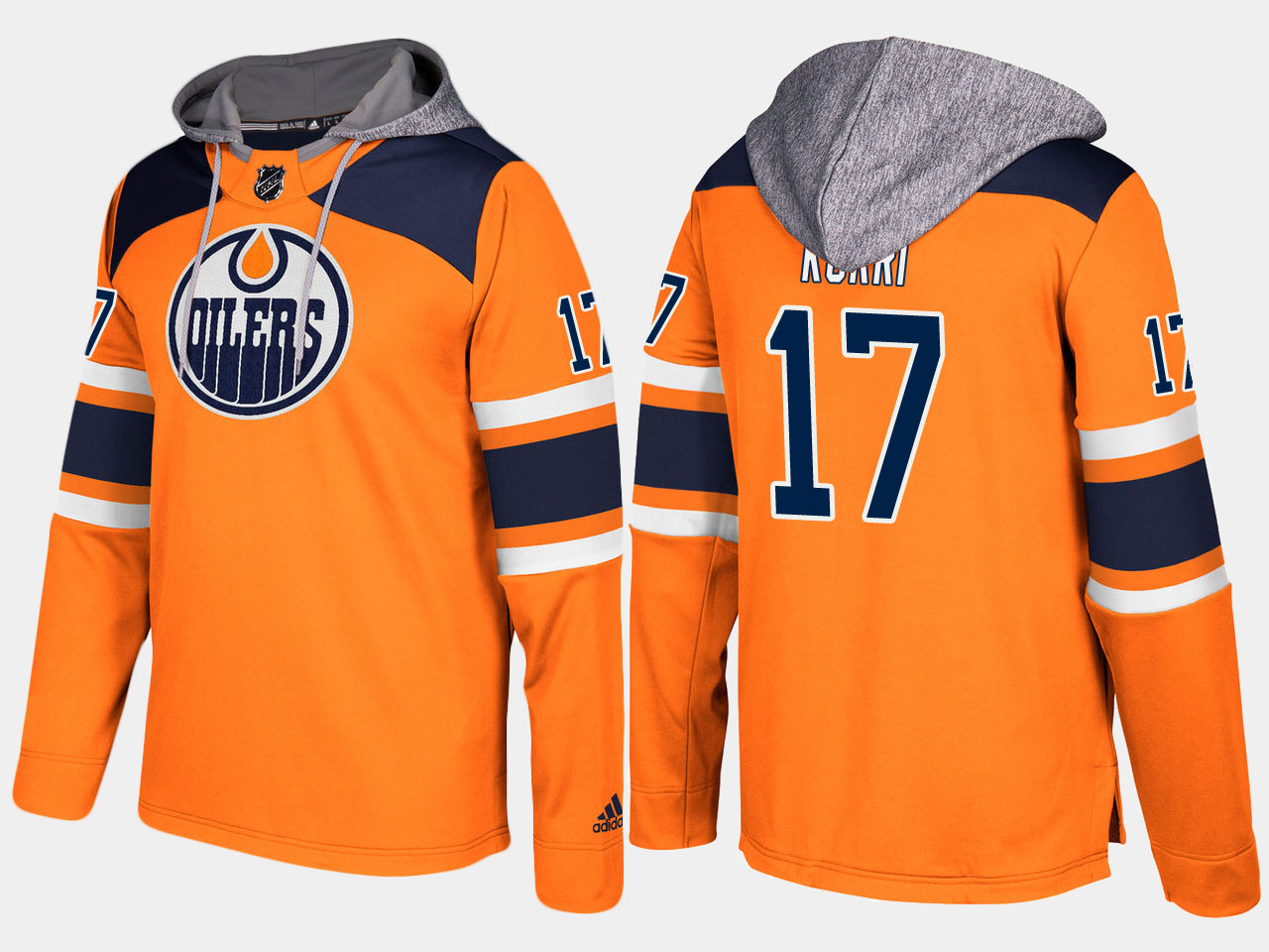 Men NHL Edmonton oilers retired 17 jari kurri orange hoodie